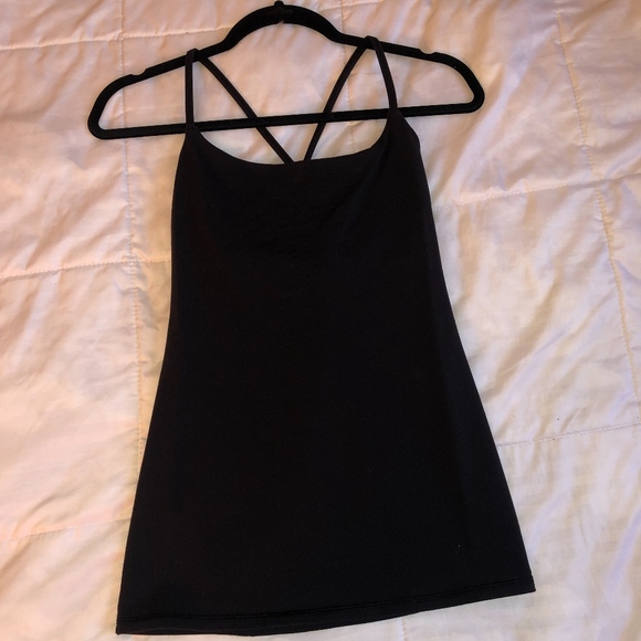 Black Lululemon Tank Top With Bra Size 8 - Picture 2 of 2